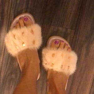 Valentino pink Mink fur Slides 39